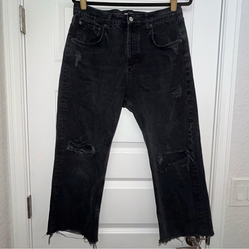 Nuuds Ripped Distressed Cutoff Button Fly Curvy Fit Denim Jeans